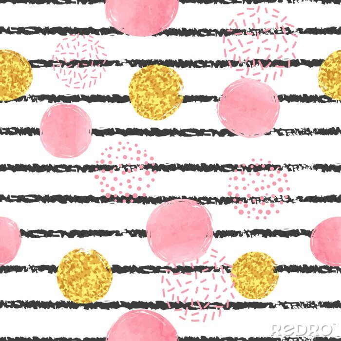 Sticker Patroon met roze stippen en zwarte strepen
