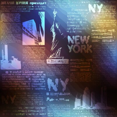 Patroon van New York op onscherpe achtergrond.