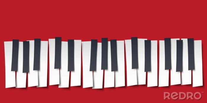 Sticker piano - musique - clavier - symbole - grafique - affiche - clavier de piano - fête de la musique