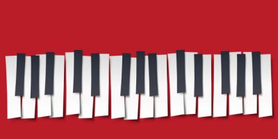Sticker piano - musique - clavier - symbole - grafique - affiche - clavier de piano - fête de la musique