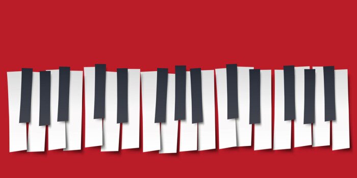 Sticker piano - musique - clavier - symbole - grafique - affiche - clavier de piano - fête de la musique
