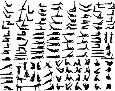 Sticker Pilates poseert pak