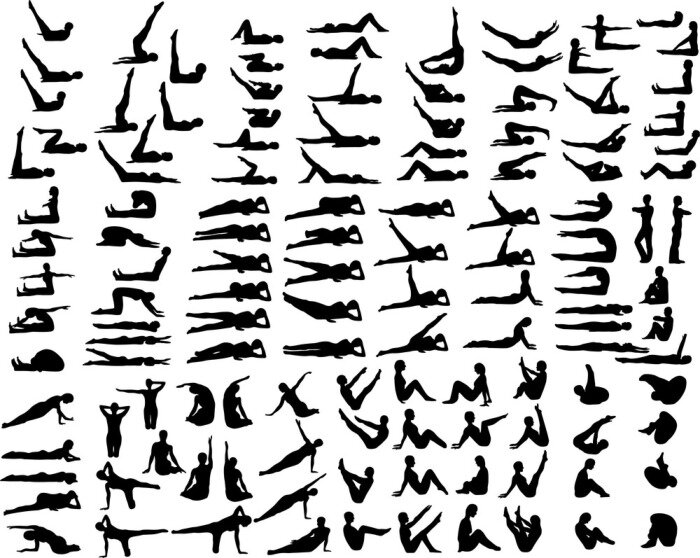 Sticker Pilates poseert pak