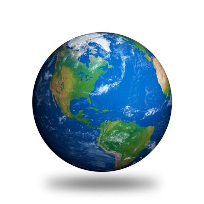 Sticker Planeet aarde realistische kleurrijke afbeeldingen