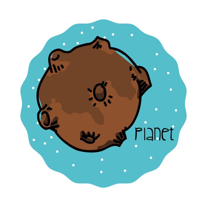 Sticker Planeet met kraters blauwe grafische achtergrond