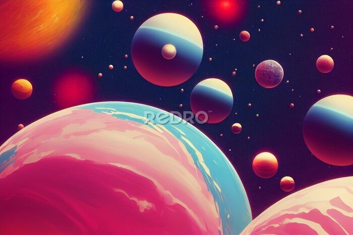 Sticker Planeten van het onbekende sterrenstelsel