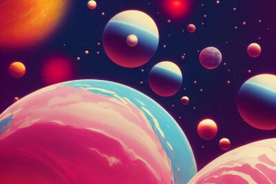 Sticker Planeten van het onbekende sterrenstelsel