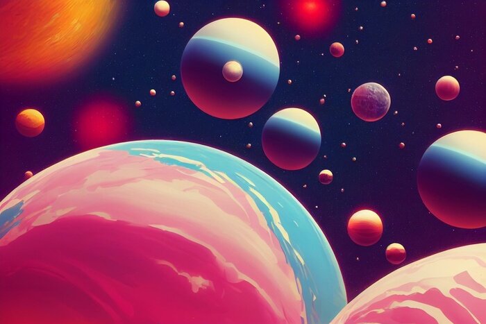 Sticker Planeten van het onbekende sterrenstelsel