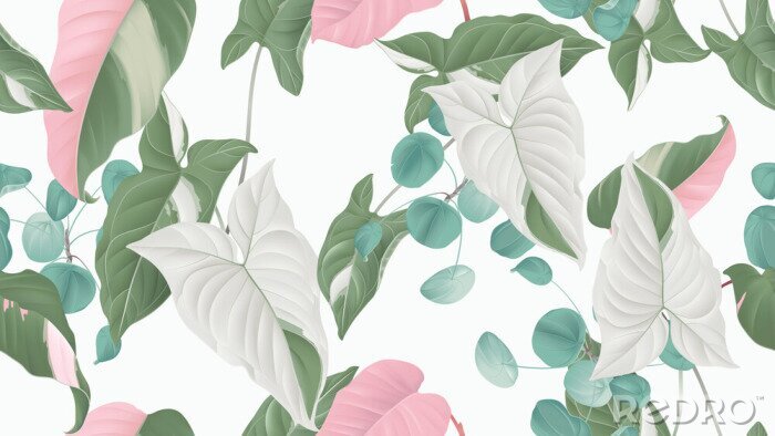 Sticker Planten in pastelkleuren