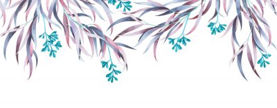 Sticker Plantenslinger met bloemen en bladeren