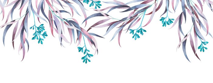 Sticker Plantenslinger met bloemen en bladeren