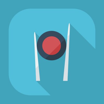 Sticker Platte modern design met schaduw Sushi, Chinese keuken