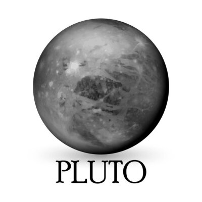 Sticker Pluto in grijze kleurenafbeeldingen