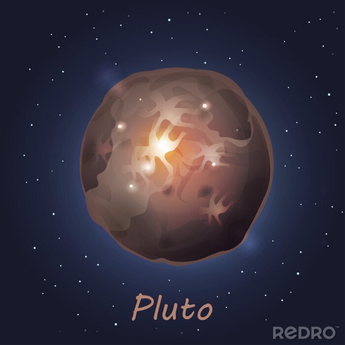Sticker Pluto onder de sterren eenvoudige afbeelding