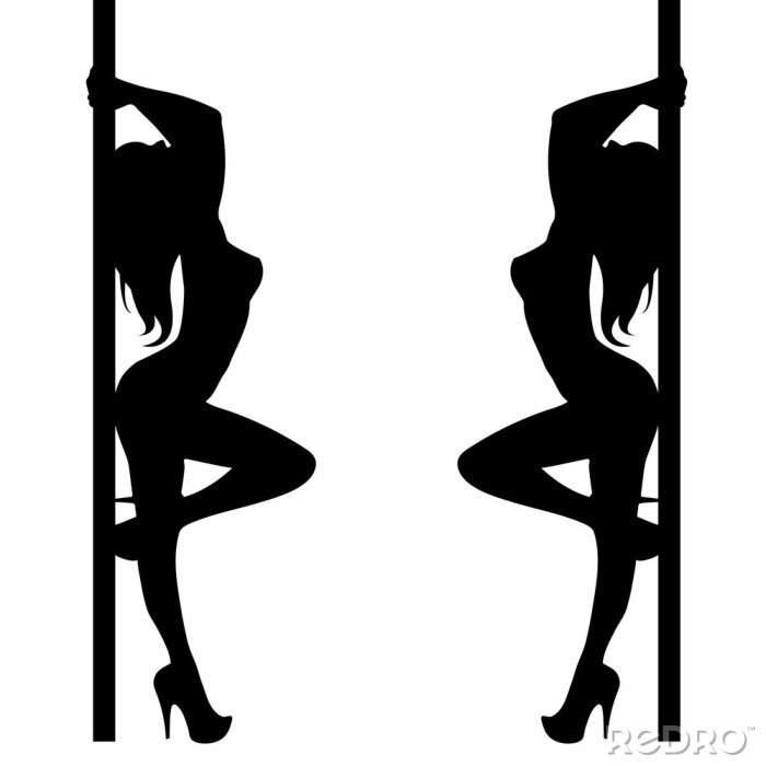 Sticker pole illustratie meisje danser strook vector stripper silhouet sexy club