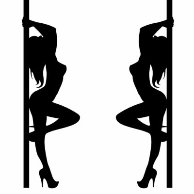 Sticker pole illustratie meisje danser strook vector stripper silhouet sexy club
