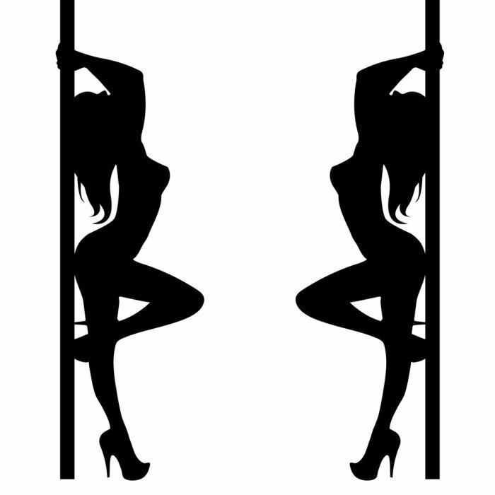 Sticker Pole illustratie meisje danser strook vector stripper silhouet sexy club