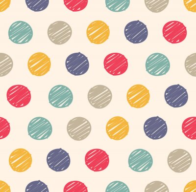 Sticker polka dot doodle naadloze patroon