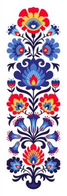 Sticker Poolse folk bloemen papercut