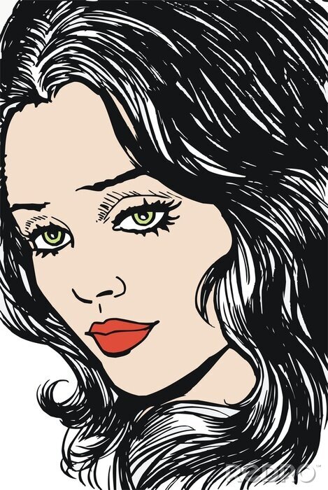 Sticker Pop-art van vrouw