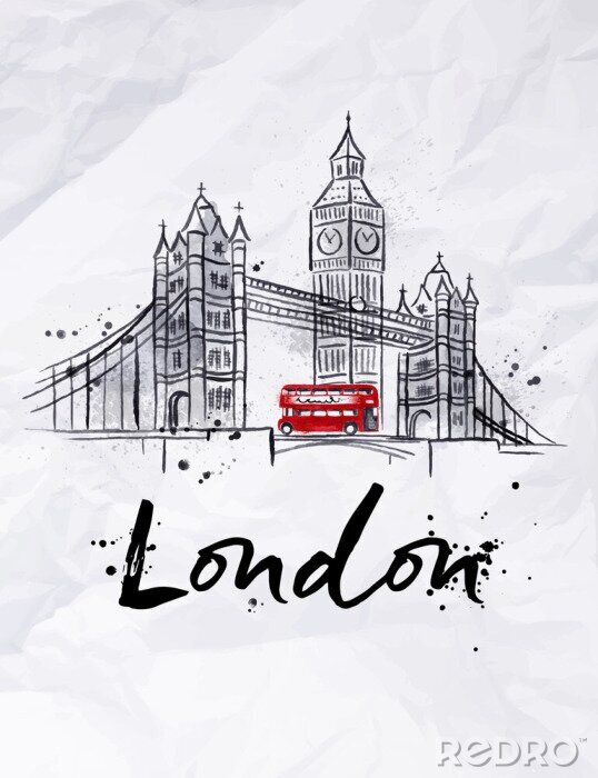 Sticker poster Londen