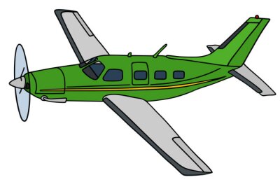 Propellervliegtuig / tekening van de hand, vector illustratie