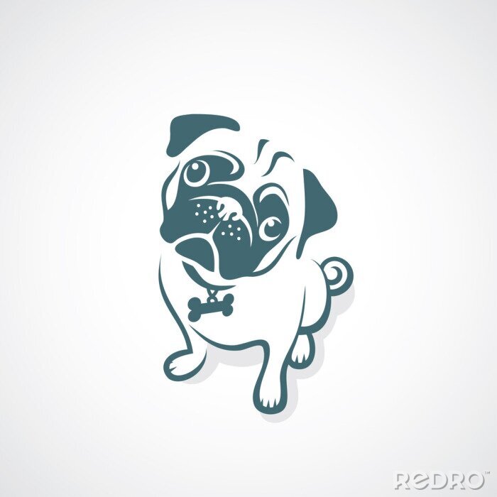 Sticker Pug hond