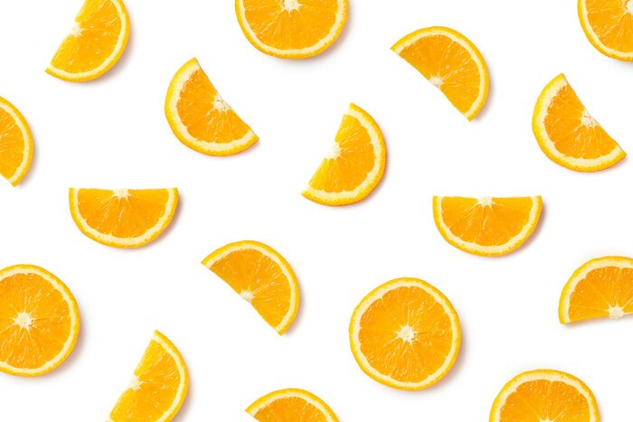 Sticker Realistische stukjes sinaasappel