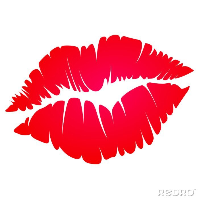Sticker red kiss