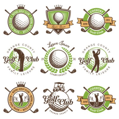 Sticker Reeks uitstekende golf emblemen