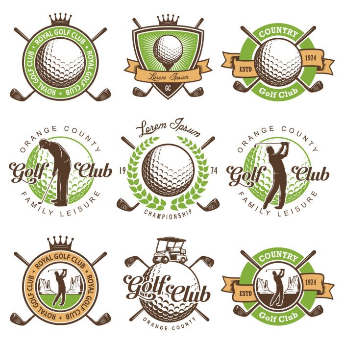 Sticker Reeks uitstekende golf emblemen