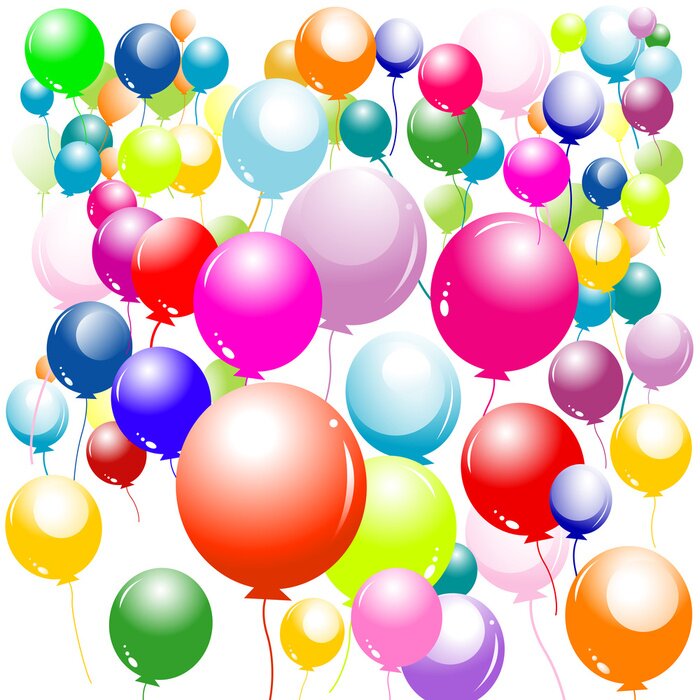 Sticker Regenboog ballonnen op een witte achtergrond
