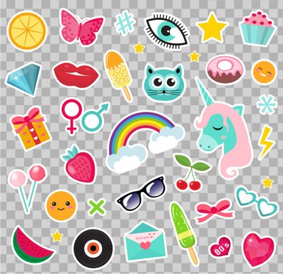 Sticker Regenboog eenvoudige afbeeldingen met verschillende thema's