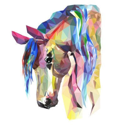 Sticker Regenboog paardenhoofd