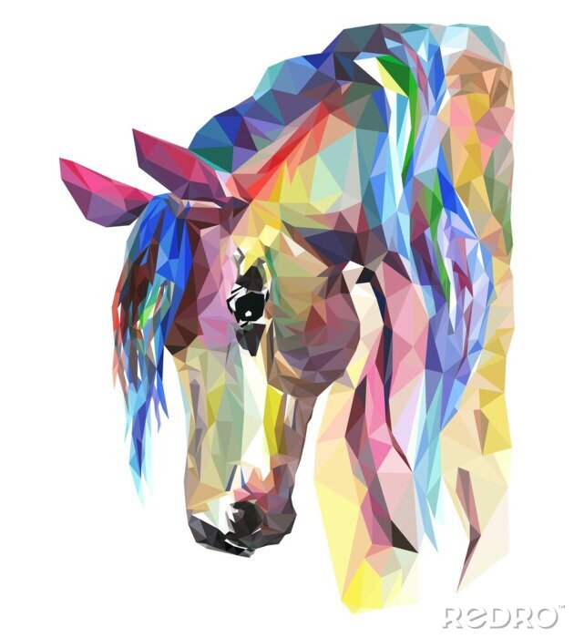 Sticker Regenboog paardenhoofd
