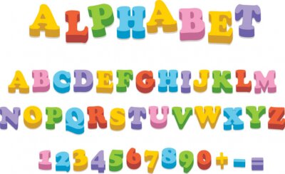 Sticker Regenboogcijfers en letters van het alfabet