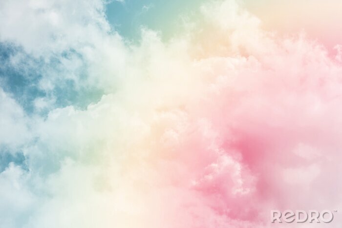 Sticker Regenboogkleurige wolken