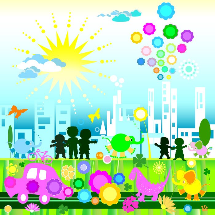 Sticker Regenboogstad en haar inwoners