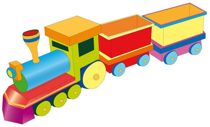 Sticker Regenboogtrein met stoomlocomotief