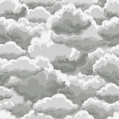 Sticker Regenwolken in grijs