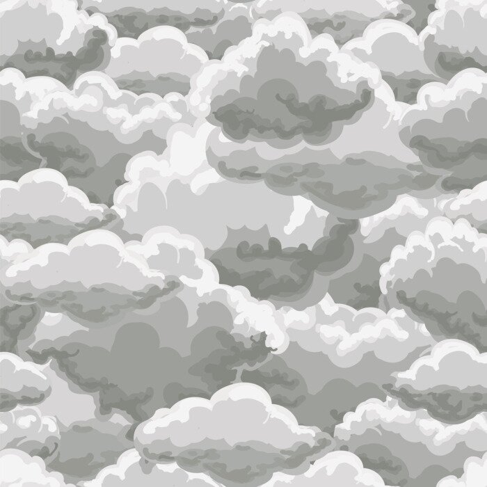 Sticker Regenwolken in grijs