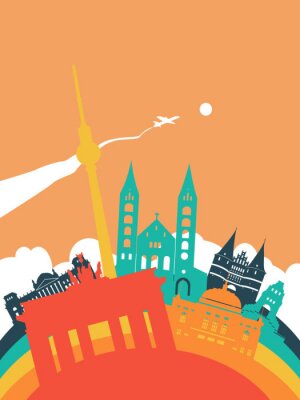 Sticker Reizen Duitsland wereld oriëntatiepunt landschap