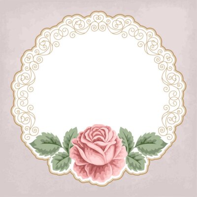 Sticker Retro achtergrond met rozen