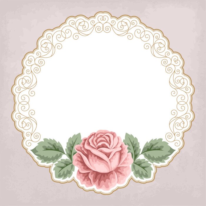 Sticker Retro achtergrond met rozen