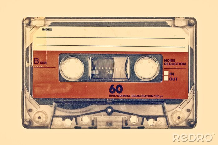 Sticker Retro gestileerde afbeelding van een oude compact cassette