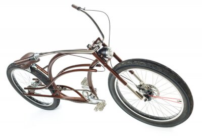 Sticker Retro gestileerde fiets die op een wit