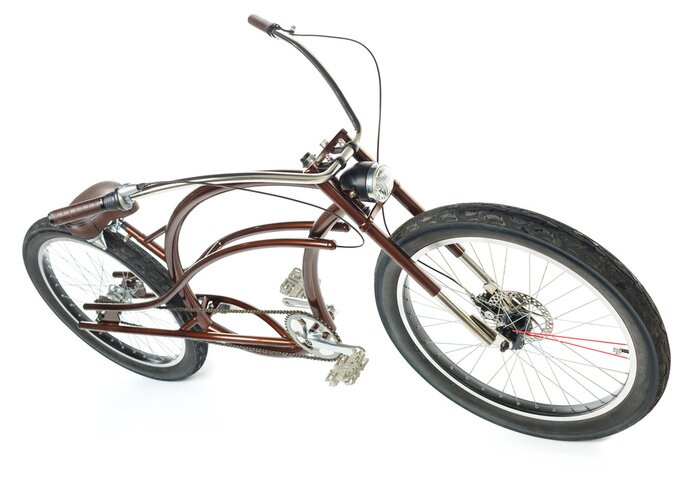 Sticker Retro gestileerde fiets die op een wit