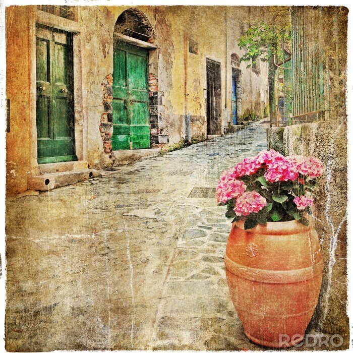 Sticker Retro groene deur