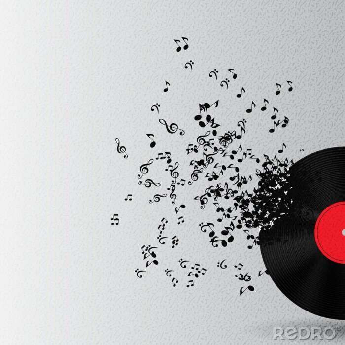 Sticker Retro muziekvinylplaat