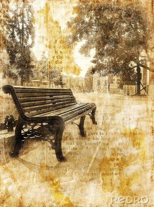 Sticker Retro parkillustratie